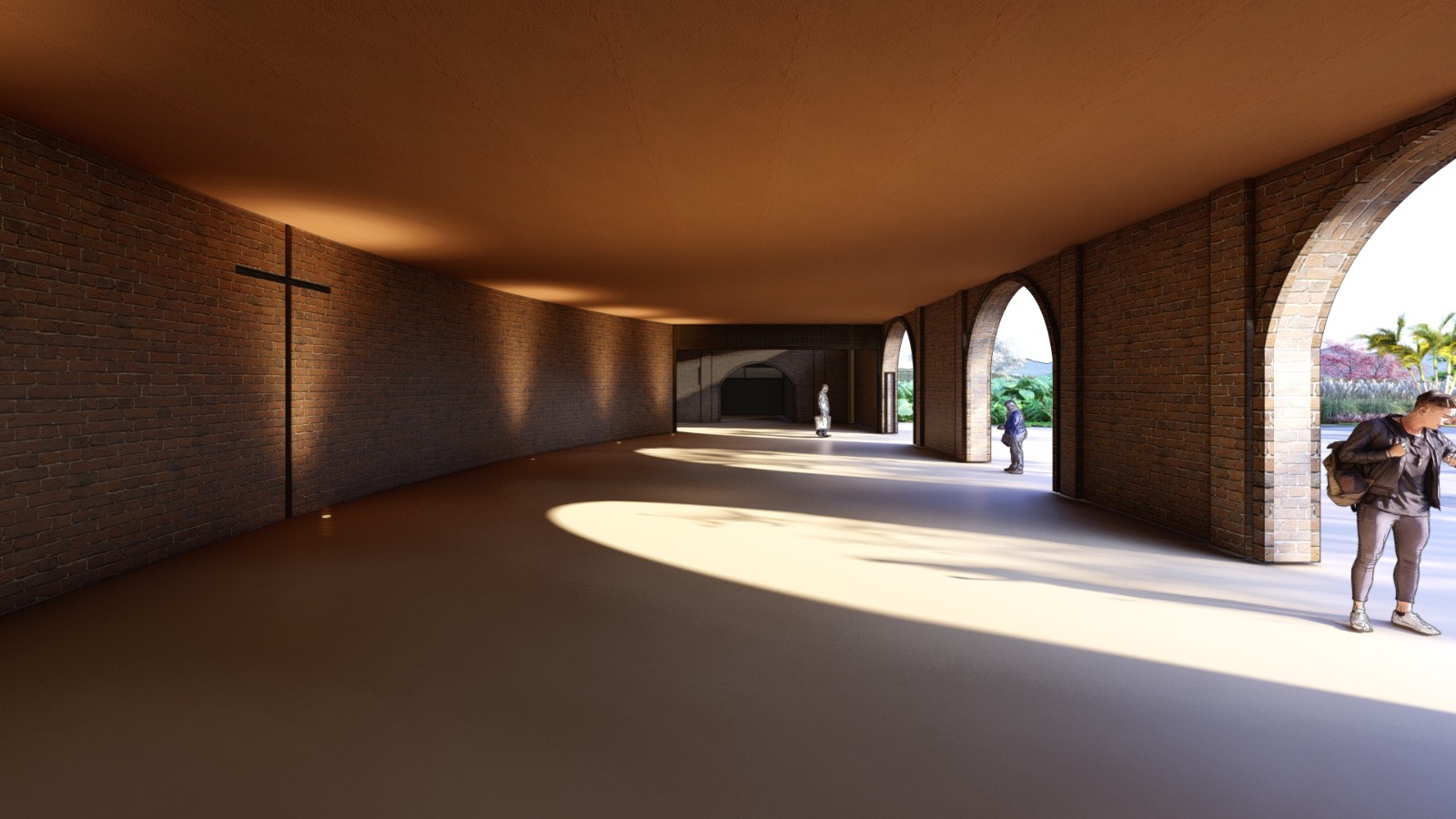 Galeria em arcos de tijolo do Rincão